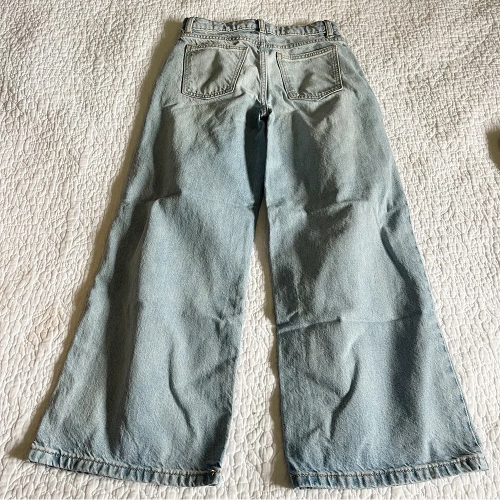 Art Class Light Blue Girls Distressed Wide Leg Jeans - Picture 4 of 6